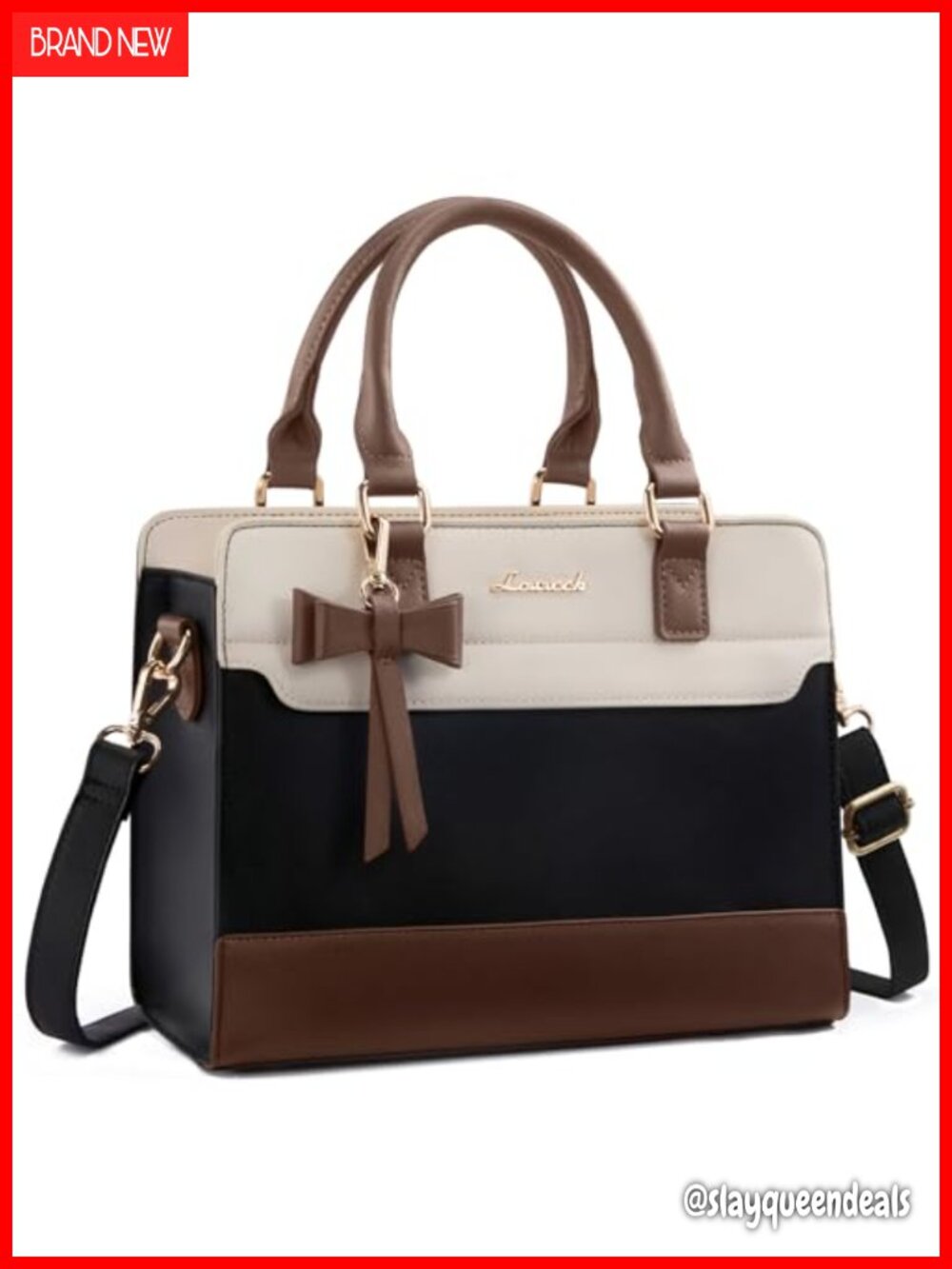 Leather Tote Satchel Handbag for Women, Crossbody Shoulder Bag with Zipper,